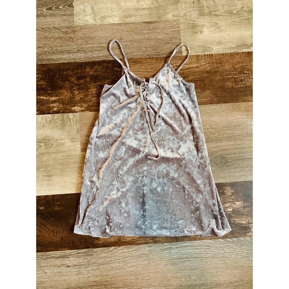 Grey velvet-like dress